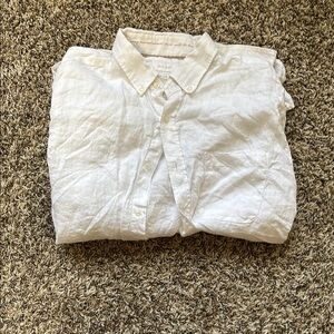Porter & Ash 100% Linen Men's White Buttondown
